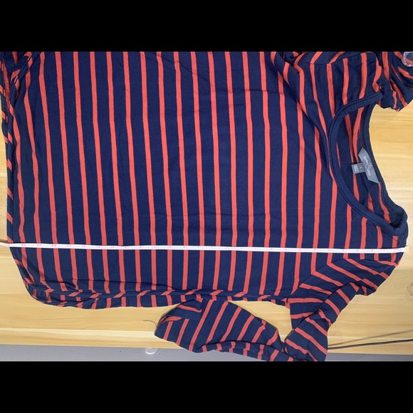 Women’s Striped Top in Navy/Orange - Picture 2 of 6